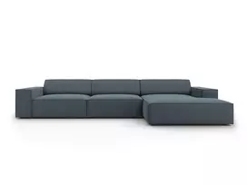 Modulinė kampinė sofa - dešinė, Jodie, 4 sėdimos vietos, 284x166x70, mėlyna