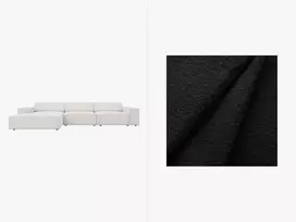 Modulinė kampinė sofa - kairė Boucle, 4 sėdimos vietos, 284x166x70, juoda