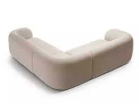 Velvet u formos modulinė kampinė sofa, Kate, 5 vietų, 252x252x76, smėlio spalvos
