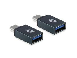 Conceptronic DONN OTG-Adapter für USB-C zu USB-A 2er Pack - USB 3.1 Gen 1 Type-C - USB 3.1 Gen 1 Type-A - Männlich/Weiblich - Schwarz (DONN03G)