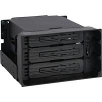 ICY DOCK - MB830SP-B - FlexiDock - 3x 3.5 SATA in 2x 5.25 bay backplane cage 80mm fan metal trayless black