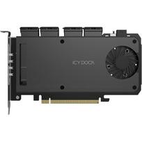ICY DOCK - ExpressSlot MB204MP-B - 4-Bay M.2 NVMe SSD zu PCIe x16 Wechselrahmen-Gehäuse / Adapterkarte für PCIe Erweiterungsslot (PCIe Bifurcation nötig)