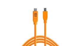 Tether Tools CUC2515-ORG - 4,6 m - USB C - Micro-USB B - USB 2.0 - 480Mbit/s - Orange