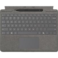 Microsoft Surface Pro Keyboard - Tastatur - mit Trackpad, Beschleunigungsmesser, Surface Slim Pen 2 Ablage- und Ladeschale - QWERTZ - Deutsch/Österreichisch - Platin - mit Slim Pen 2 - für Surface Pro 10, Pro 11, Pro 8, Pro 9, Pro Copilot+ PC, Pro Copilot+ PC for Business (8X6-00218)