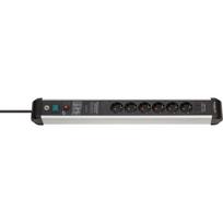 Premium-Protect-Line Steckdosenleiste 6-fach (schwarz/silber, 3 Meter, 60.000 A Überspannungsschutz, USB-C Power Delivery)