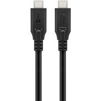 USB4 Gen 3x2 Kabel, USB-C Stecker > USB-C Stecker, 40Gbit/s (schwarz, 0,5 Meter, PD, Laden mit bis zu 100 Watt)