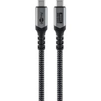 USB4 Gen 3x2 Kabel, USB-C Stecker > USB-C Stecker, 40Gbit/s (schwarz/grau, 1 Meter, PD, Laden mit bis zu 240 Watt)
