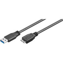 USB 3.2 Gen 1 Kabel, USB-A Stecker > Micro-USB Stecker (Typ B) (schwarz, 1 Meter, SuperSpeed)