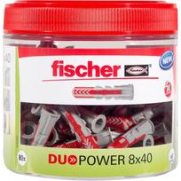 Dübel DUOPOWER 8x40, wiederverschließbare Dose (hellgrau/rot, 80 Stück)