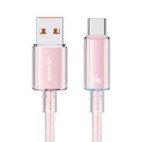 USAMS Cloud Series 6A USB to type-C greito krovimo laidas 1,2m Pink