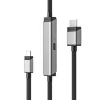 ALOGIC Ultra - Strom- / Audio- / Videokabel - 24 pin USB-C, USB-C (nur Spannung) zu HDMI männlich - 1,0m - abgeschirmt - Space-grau - 4K Unterstützung, unterstützt Stromversorgung (ULCHDPD01-SGR)
