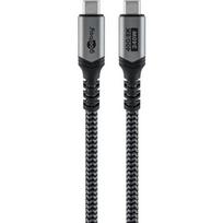 USB4 Gen 3x2 Kabel, USB-C Stecker > USB-C Stecker, 40Gbit/s (schwarz/grau, 1,8 Meter, PD, Laden mit bis zu 240 Watt)