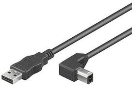 MicroConnect - USB-Kabel - USB (M) zu USB Typ B (M) - 1,0m - 90° Stecker (USBAB1ANGLED)