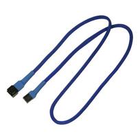 Nanoxia 3-Pin Molex Verlängerung - Spannungsversorgungs-Verlängerungskabel - Molex, 3-polig - Molex, 3-polig - 60cm - Blau (900200001)