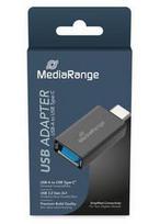 MediaRange Universaler USB-A auf USB Type-C® Adapter, Schwarz (MRCS216)