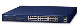 PLANET GSW-2620HP - Switch - 24 x 10/100/1000 (PoE+) + 2 x Gigabit SFP - Desktop, an Rack montierbar - PoE+ (220 W) (GSW-2620HP)