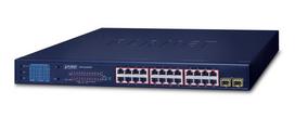 PLANET GSW-2620VHP - Switch - 24 x 10/100/1000 (PoE+) + 2 x Gigabit SFP - Desktop, an Rack montierbar - PoE+ (GSW-2620VHP)