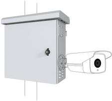Mini Classic Pole Mounted CCTV Cabinet For 4 cameras