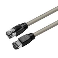 MicroConnect - Patch-Kabel - RJ-45 (M) zu RJ-45 (M) - 5,0m - S/FTP - CAT 8,1 - halogenfrei, ohne Haken - Grau (MC-SFTP805)