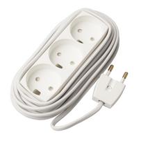 EL Socket 3 power outlet U/J white 5m 5,0 meter cord