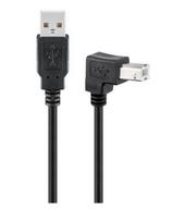 MicroConnect USB2.0 - USB-Kabel - USB (M) zu USB Typ B (M) - 2,0m - rechts-gewinkelter Stecker (USBAB2ANGLED)