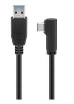 MicroConnect - USB-Kabel - USB Typ A (M) gerade zu USB-C (M) gewinkelt - USB 3.2 Gen 1 - 50 cm - Schwarz