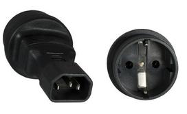 MicroConnect - Adapter für Power Connector - IEC 60320 C14 zu CEE 7/7 (W) - Schwarz