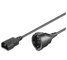 MicroConnect - Spannungsversorgungs-Verlängerungskabel - IEC 60320 C14 zu CEE 7/3 - 250 V - 16 A - 1.5 m - Schwarz