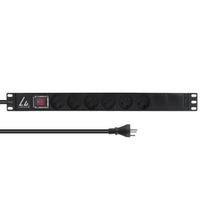 Lanview 19'' rack mount power strip ON/OFF Switch 1U 13A with - Rack-Modul (LVR-3MDK-SW-DK6)