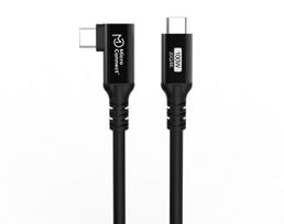 MicroConnect - USB-Kabel - 24 pin USB-C (M) gerade zu 24 pin USB-C (M) gewinkelt - USB 3,2 Gen 2x2  5 A - 2,0m - Schwarz (USB3.2CC2-A)
