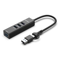 Microconnect USBHUB4-2IN1 Schnittstellen-Hub USB 3.2 Gen 1 (3.1 Gen 1) Type-A 5000Mbit/s Schwarz (USBHUB4-2IN1)