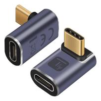 Techly USB-C Adapter Stecker/Buchse 90° gewinkelt 40Gbps 4K und 8K