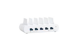 Compulocks 5 Port USB-C and USB-A Charging Dock with UK Plug - Ladestation - 10 Ausgabeanschlussstellen (USB, 24 pin USB-C)