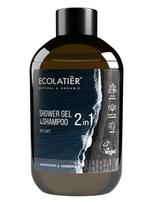 ECOLATIER Dušo želė ir plaukų šampūnas viename 2-in-1 Sport, 600 ml