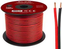 Garsiakalbio kabelis 2x1.50mm juodas-raudonas 100 m