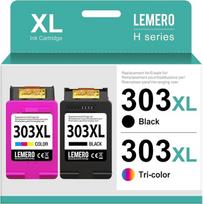 "Lemero 303XL" spausdintuvo kasetės, suderinamos su HP 303 spausdintuvo kasetėmis, skirtomis HP Envy Photo 7120 7130 7132 7820 7830 7832 6220 6230 6232 (juodos/spalvotos, 2 vnt.)
