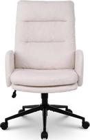 "Nusetx" rašomojo stalo kėdė, dirbtinio kailio biuro kėdė, tualetinio stalo kėdė, reguliuojamo aukščio sukamoji kėdė, ergonomiška kompiuterio kėdė studijoms, miegamajam, biurui, namų biurui, smėlio spalvos
