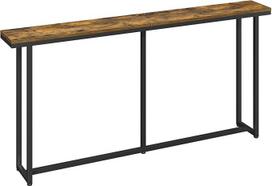"Yaheetech" siauras konsolinis staliukas, 160 x 20 x 81 cm, ilgas prieškambario stalas, pagamintas iš medžio ir metalo, pramoninio dizaino, šoninis stalas prieškambaryje, svetainėje, kaimiškai rudos spalvos