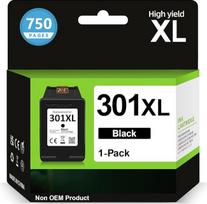 INKYEAH 301 XL juodos spalvos spausdintuvo kasetės, 750+ puslapių, suderinamos su HP 301 spausdintuvo kasetėmis, originalios, 301 XL, skirtos HP Envy 4500 4504 5530 5534 DeskJet 2540 2544 2549 1510 OfficeJet 4630 4632 2620