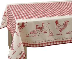 Le linge de Jules Stain Resistant Solid Red Square Tablecloth 150x150cm