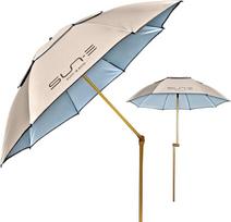 PERLETTI Paplūdimio skėtis Beach Garden Balcony Patio SPF 50+ - paplūdimio skėtis sulankstomas kelioninis mažas vėjo nepraleidžiantis stabilus su žemės grąžtu - nešiojamas skėtis su krepšiu ir dirželiu per petį - skersmuo 165 cm