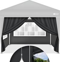 tillvex® 4 x šoninės sienelės pavėsinei, 3 x 3 m, sulankstoma pavėsinė, šoniniai skydai, nepraleidžiantys vandens, šoniniai langai ir užtrauktukas, šoninės sienelės sodo palapinei, šventinei palapinei