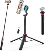 ULANZI MT-84 Magnetinė asmenukės lazda 153 cm su "Bluetooth", "3-in-1" mobiliojo telefono trikojis, nešiojamas, ištraukiamas išmaniojo telefono trikojis, telefono stovas, suderinamas su "iPhone 12-17 Magsafe", skirtas asmenukėms / nuotraukoms / gyvai