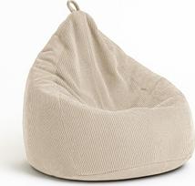 "chilly pilley® Corduroy Bean Bag" su EPS užpildu - sėdynės pagalvėlė, žaidimų pagalvėlė, daug spalvų, 65 x 85 cm, kreminė