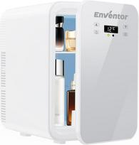 "Enventor" mini šaldytuvas 10 l, mažas kambario šaldytuvas, dviguba aušinimo sistema, 12 V/220 V lizdas, aušinimo ir šildymo funkcija, tylus kosmetinis šaldytuvas automobiliui, miegamajam, biurui (baltas)