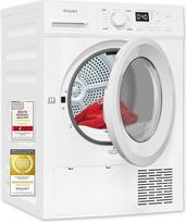 "Exquisit TWP1001-030D" šilumos siurblio džiovyklė, 10 kg, 16 programų, apsauga nuo raukšlių, šviesos diodai, džiovyklė, su priekiniu pakrovėju, balta