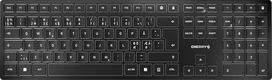 CHERRY KW 9100 Plona belaidžio dizaino klaviatūra, "Pan Nordic" išdėstymas (QWERTY), "Bluetooth" arba 2,4 GHz radijo ryšys, plokšti klavišai, įkraunama, juoda/pilka