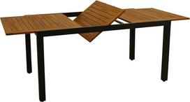 DEGAMO Milos išplečiamas sodo stalas 150/200 x 90 cm Aliuminis antracitas + alyvuota akacijos mediena FSC® sertifikuota