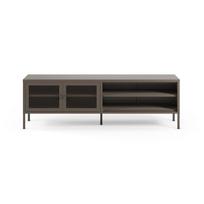 Pilkos spalvos iš metalo TV spintelė 160x50x35 cm Fayna – Marckeric