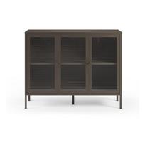 Pilkos spalvos iš metalo vitrina 121x90x40 cm Layna – Marckeric